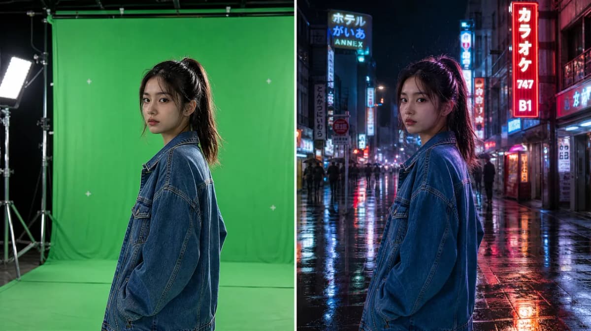 Green screen: new background, same take