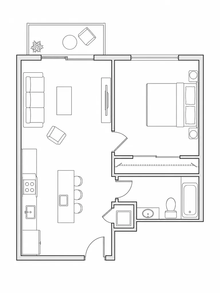 Floor Plan to Interior Design – Before